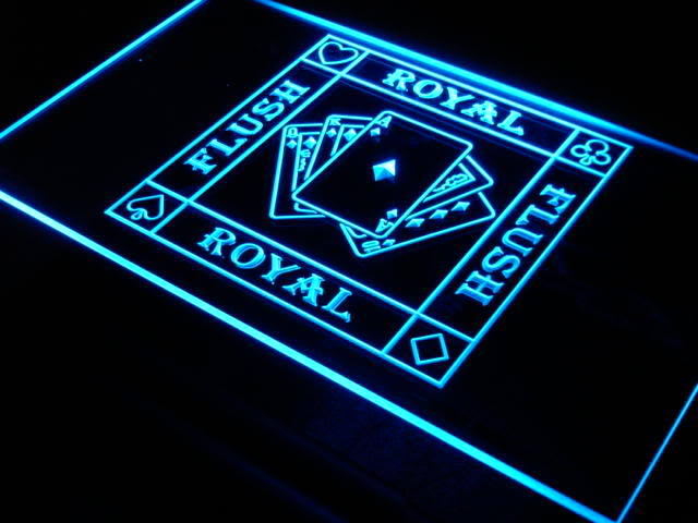 Royal Flush Poker Casino Ace Bar Neon Light Sign